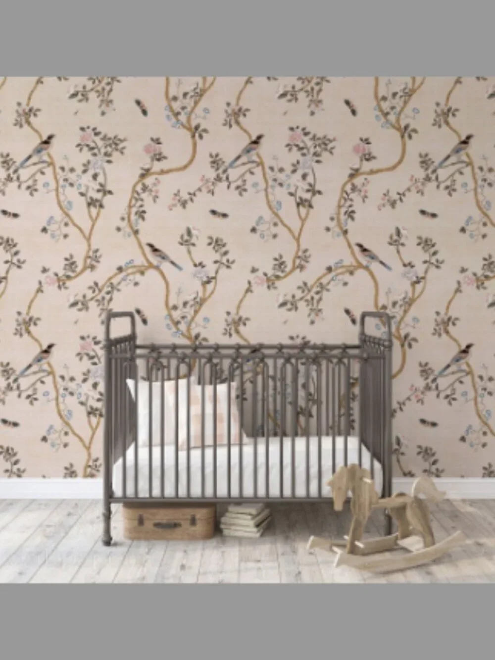 Wallpaperie - Chinoiserie Pattern Blush Background (6 panels!)